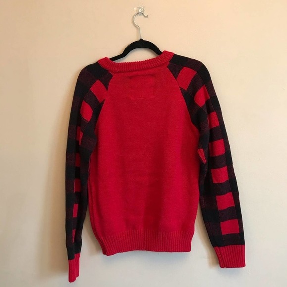 American Stitch Red and Black Snowtorious Sweater - Picture 5 of 8